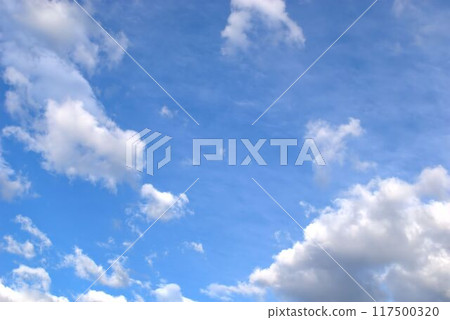 Refreshing blue sky and white clouds 117500320