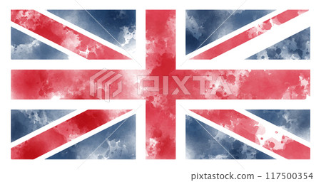 textured brush flag of United Kingdom. United Kingdom grungy texture flag. Vector illustration 117500354