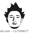 像素藝術-年輕人的臉被風吹動 117500677