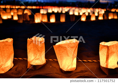 Lanterns on the beach Lanterns on the beach 117501752
