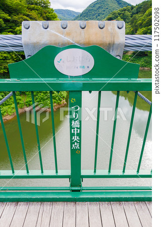 The center point of the Momijidani Suspension Bridge 117502098