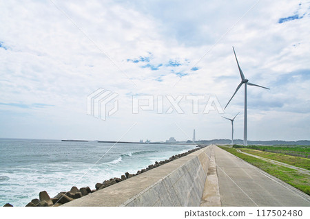 Wind power generation facility in Minamisoma City (wind turbines) (summer, August) Wind power generation facility in Minamisoma City (wind turbines) (summer, August) 117502480