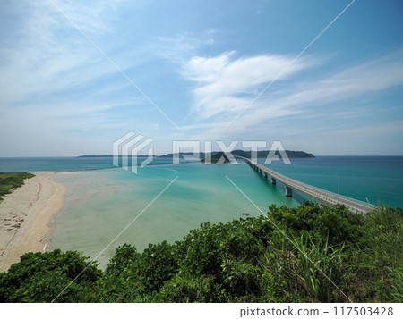 Superb view of Tsunoshima Bridge in Shimonoseki City Superb view of Tsunoshima Bridge in Shimonoseki City 117503428