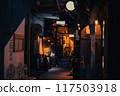 夜晚的路燈照亮了酒吧區 117503918