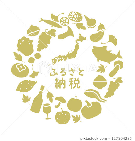 Hometown tax donation silhouette image illustration (vector background design frame) 117504285