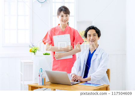 Male doctor and nurse image Male doctor and nurse image 117504609