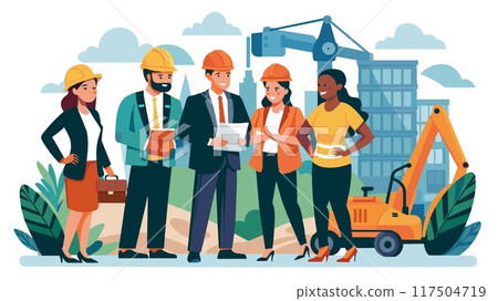 From blueprints to a thriving community, a diverse team oversees every aspect of the apartment complex construction. 117504719