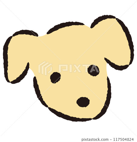 Simple dog face hand drawn illustration 117504824