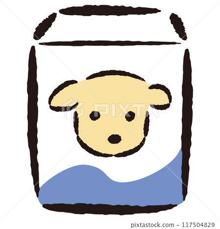 Simple hand-drawn illustration of dog supplements Simple hand-drawn illustration of dog supplements 117504829