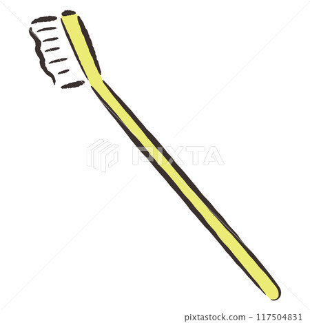 Hand drawn illustration of a toothbrush for dogs Hand drawn illustration of a toothbrush for dogs 117504831