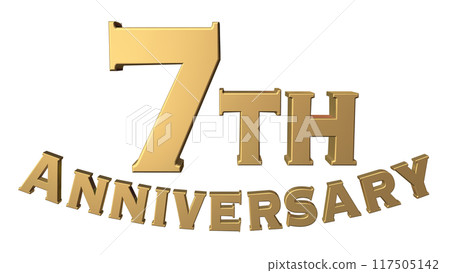 3DCG characters "7th Anniversary/7th anniversary" gold, gold 3DCG characters "7th Anniversary/7th anniversary" gold, gold 117505142