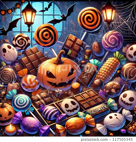 色彩繽紛、流行的萬聖節糖果3 色彩繽紛、流行的萬聖節糖果3 117505345
