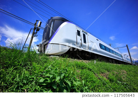 Summer sky and the Fuji Express 117505643