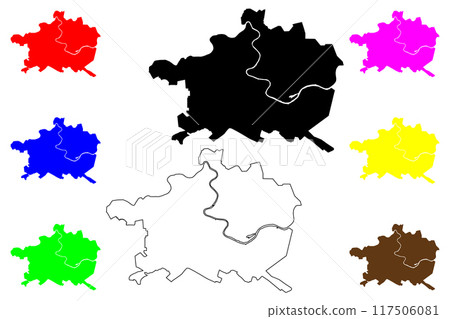 Vologda City (Russian Federation, Russia) map vector illustration, scribble sketch City of Vologda map 117506081