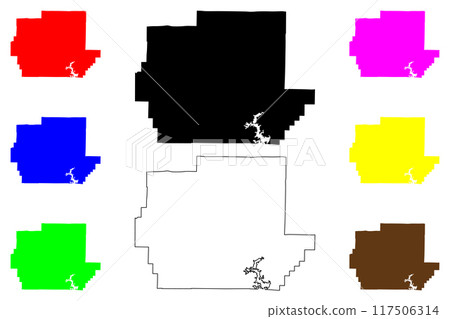 Wayne County, Missouri (U.S. county, United States of America, USA, U.S., US) map vector illustration, scribble sketch Wayne map 117506314