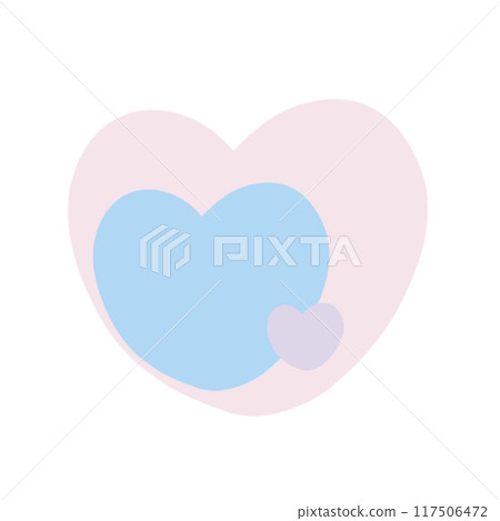 藍色和粉紅色透明心-心連心 117506472
