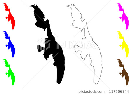 Eastern Province, Sri Lanka (Administrative divisions, Democratic Socialist Republic of Sri Lanka, Ceylon) map vector illustration, scribble sketch Eastern map 117506544