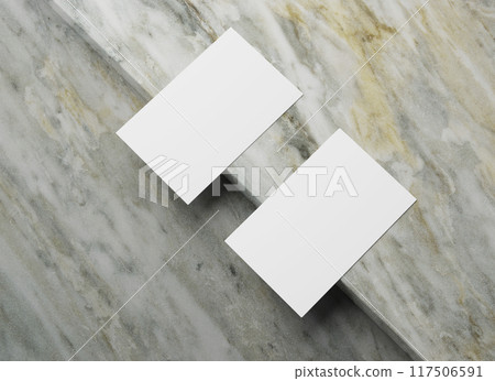 Blank white business name card, 3D rendering 117506591