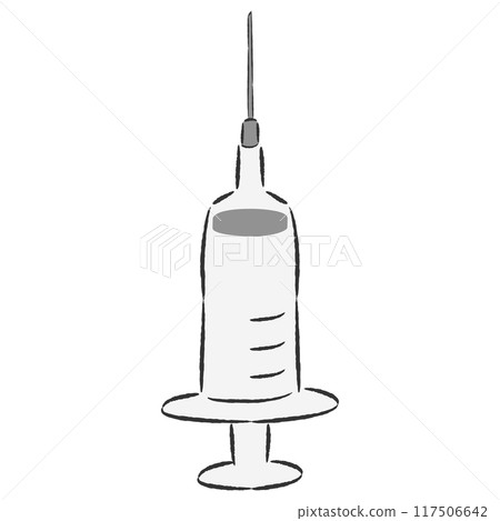 Simple hand drawn syringe illustration 117506642