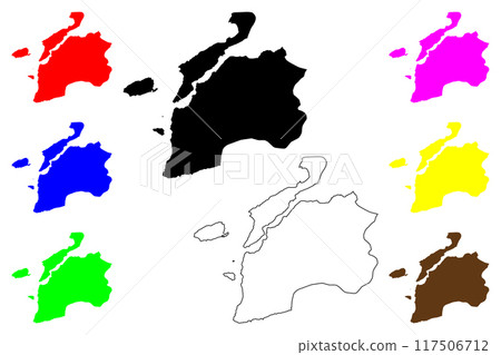 Canakkale (Provinces of the Republic of Turkey) map vector illustration, scribble sketch Canakkale ili map 117506712