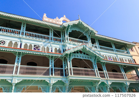 The Old Dispensary, also known as Ithnashiri Dispensary, historical building in Stone Town, Zanzibar in Tanzania 117507026