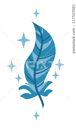 Vector isolated illustration with pen and stars, magical design 117507061