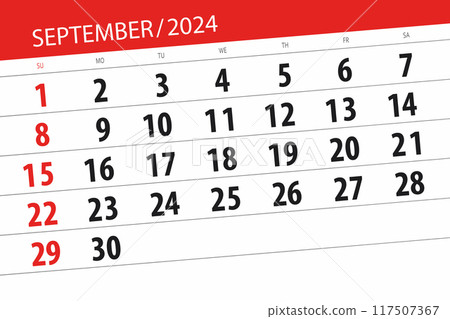 Calendar 2024, deadline, day, month, page, organizer, date, September 117507367