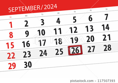 Calendar 2024, deadline, day, month, page, organizer, date, September, thursday, number 26 117507393