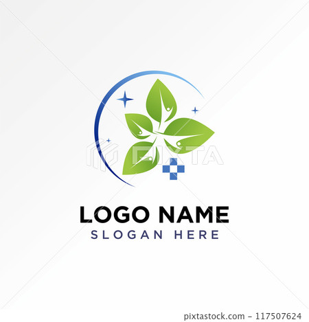Logo design graphic concept creative abstract premium vector stock unique stalk leaves botany health cross hospital. Related to medical check wellness Logo design graphic concept creative abstract premium vector stock unique stalk leaves botany health cross hospital. Related to medical check wellness 117507624