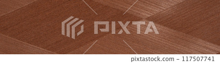 Rich mahogany veneer in a herringbone design with a luxurious polished finish Rich mahogany veneer in a herringbone design with a luxurious polished finish 117507741