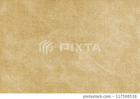 Closeup, macro yellow grunge jeans denim fabric texture background, cloth with diagonal weawing 117508538
