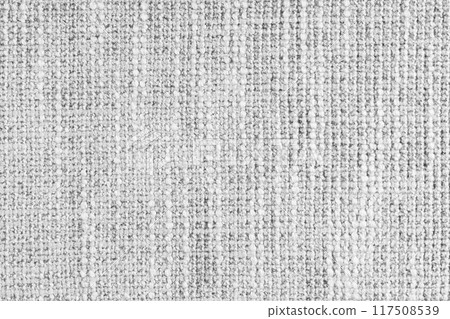 Jacquard woven coarse weave texture upholstery white fabric. 117508539