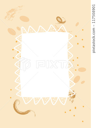 Autumn simple background with frame. Banner and invitation template with border and copy space. Vector flat illustration. 117508901
