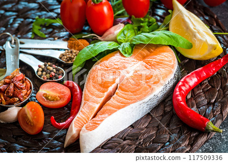 raw red fish 117509336