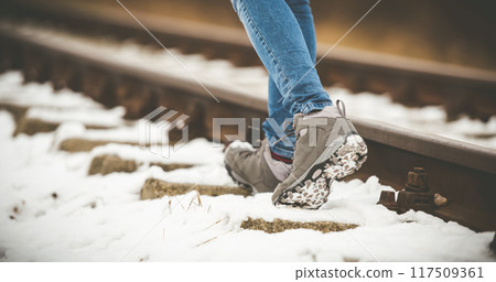 boots in winter boots in winter 117509361