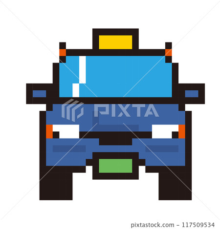8-bit pixel art of a car, working car, taxi illustration, icon, front 117509534