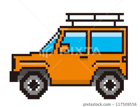 用 8 位 RV 汽車插圖繪製的汽車像素藝術圖標,象形圖 用 8 位 RV 汽車插圖繪製的汽車像素藝術圖標,象形圖 117509556