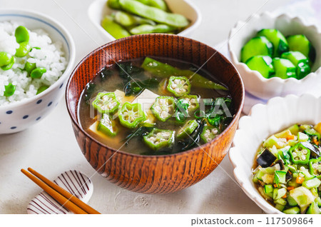 Okra's miso soup Okra's miso soup 117509864