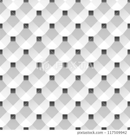Decorative seamless geometric texture. Black and white tileable creative pattern. Design 3d illusion print. Abstract monochrome repeatable background Decorative seamless geometric texture. Black and white tileable creative pattern. Design 3d illusion print. Abstract monochrome repeatable background 117509942