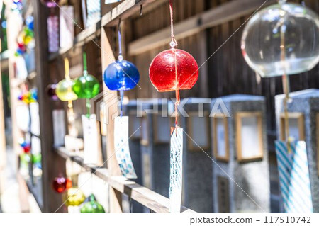 Summer at Kumano Shrine (Kumano Taisha): Wind chime decorations "Kanade" in Nanyo City, Yamagata Prefecture 117510742