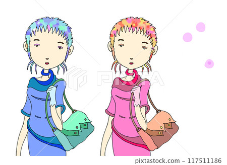 婦女/女士插圖 - 雙胞胎，雙胞胎，姐妹，雙胞胎，時尚 117511186