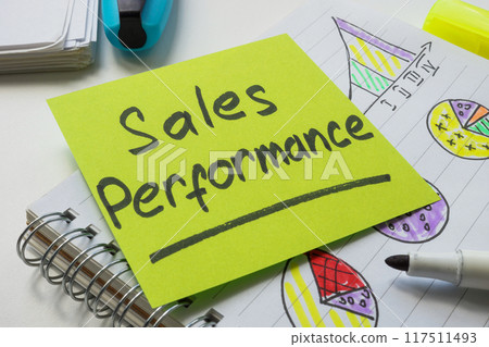 Sales performance with charts and diagrams. Sales performance with charts and diagrams. 117511493