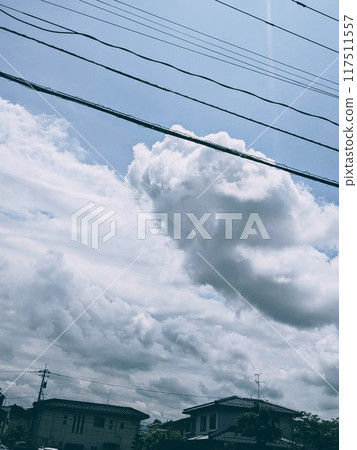 Summer blue sky and white clouds Summer blue sky and white clouds 117511557