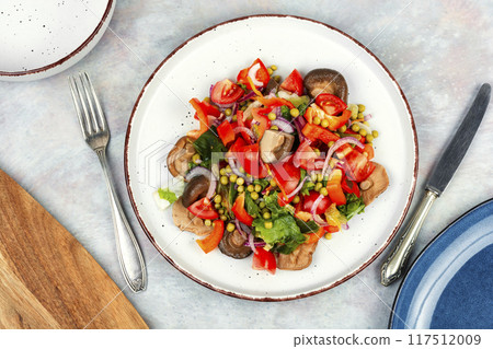 Salad with salted mushrooms. 117512009