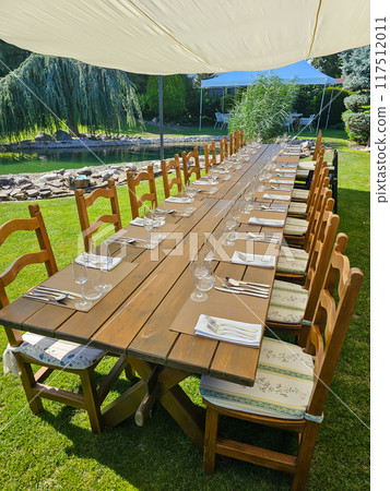 Table at a wedding garden party, Modra, Slovakia 117512011