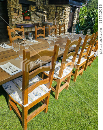 Table at a wedding garden party, Modra, Slovakia Table at a wedding garden party, Modra, Slovakia 117512016