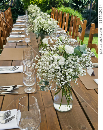 Table at a wedding garden party, Modra, Slovakia 117512024