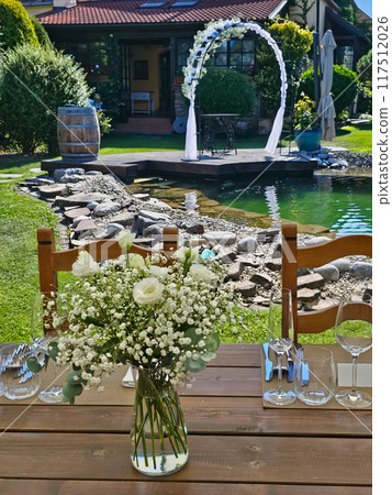 Table at a wedding garden party, Modra, Slovakia Table at a wedding garden party, Modra, Slovakia 117512026