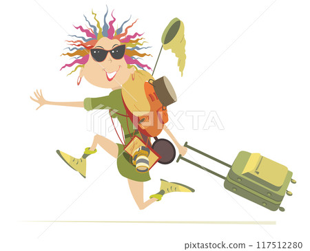 hiker, woman, vector 117512280