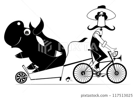 farmer, bicycle, vector 117513025